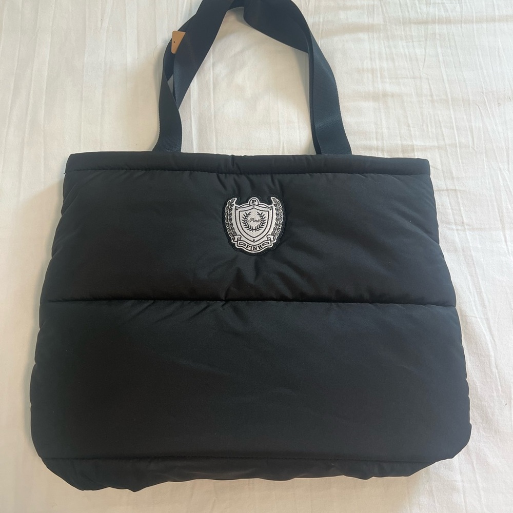 Victoria's Secret Black Quilted Tote Bag